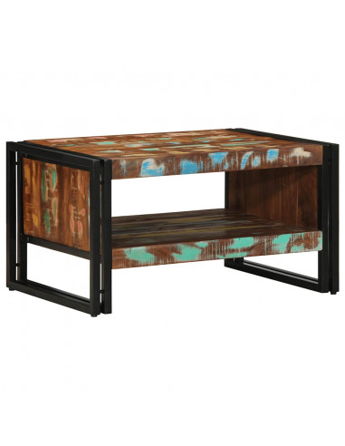 Tavolino Salotto Multicolore 70x50x38cm Legno Massello Recupero