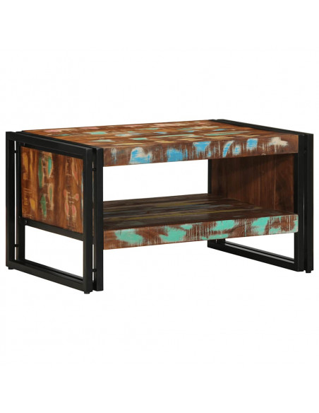 Tavolino Salotto Multicolore 70x50x38cm Legno Massello Recupero