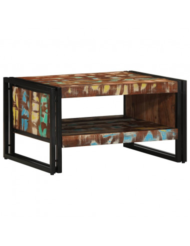 Tavolino Salotto Multicolore 70x50x38cm Legno Massello Recupero