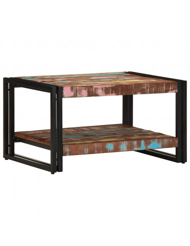 Tavolino Salotto Multicolore 70x50x38cm Legno Massello Recupero