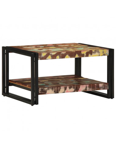 Tavolino Salotto Multicolore 70x50x38cm Legno Massello Recupero