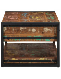 Tavolino Salotto Multicolore 90x50x38cm Legno Massello Recupero 2