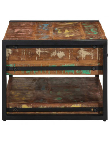 Tavolino Salotto Multicolore 90x50x38cm Legno Massello Recupero