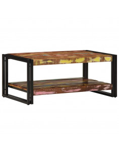 Tavolino Salotto Multicolore 90x50x38cm Legno Massello Recupero 2