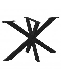 Tavolo da Pranzo con Gamba a Forma di Ragno Nero Acciaio 2