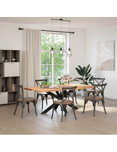 Gamba per Tavolo da Pranzo a Forma di Ragno Nero 150x78x(72-73) cm Acciaio