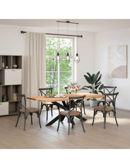 Gamba per Tavolo da Pranzo a Forma di Ragno Nero 150x78x(72-73) cm Acciaio