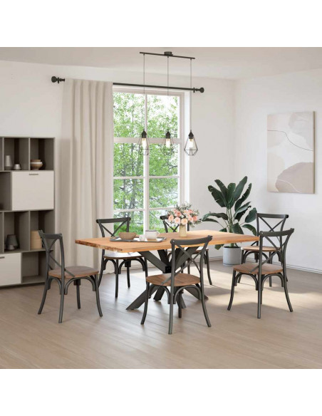 Gamba per Tavolo da Pranzo a Forma di Ragno Antracite 120x68x(72-73) cm Acciaio