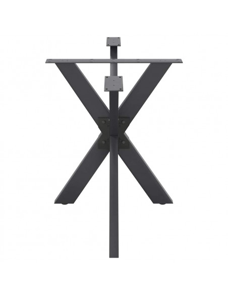 Gamba per Tavolo da Pranzo a Forma di Ragno Antracite 120x68x(72-73) cm Acciaio