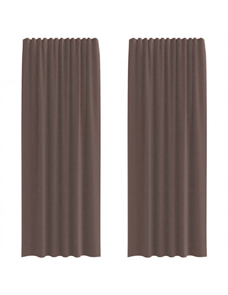 Tende in Voile con Linguetta 2 pz Marrone