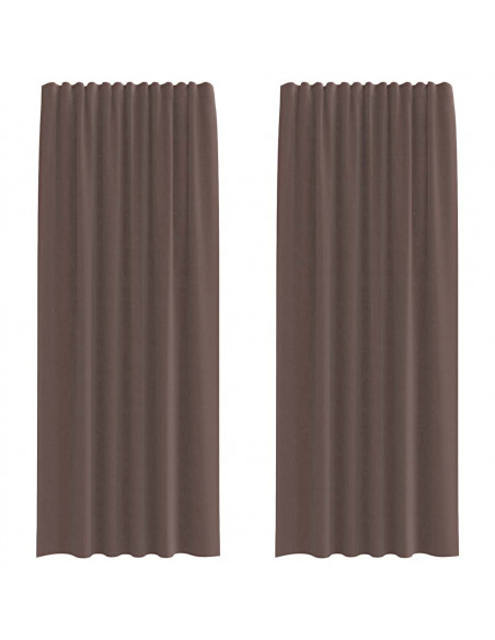 Tende in Voile con Linguetta 2 pz Marrone