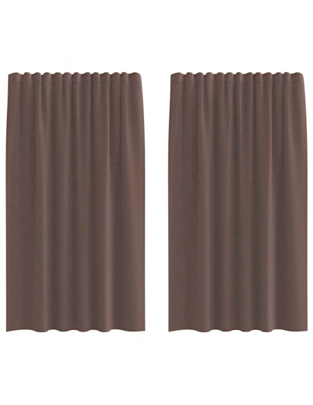 Tende in Voile con Linguetta 2 pz Marrone