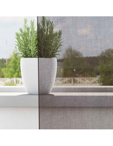 Tende in Voile con Linguetta 2 pz Marrone