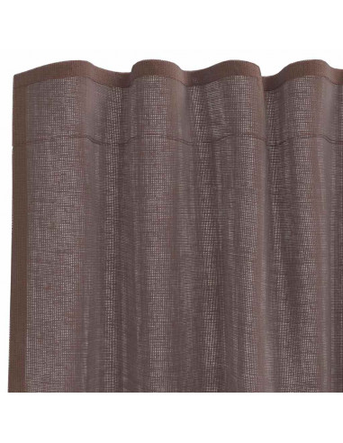 Tende in Voile con Linguetta 2 pz Marrone