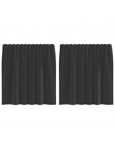 Tende in Voile con Linguetta 2 pz Nero 2