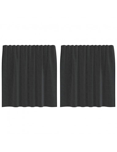 Tende in Voile con Linguetta 2 pz Nero