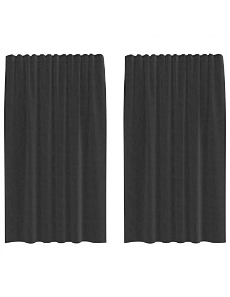 Tende in Voile con Linguetta 2 pz Nero