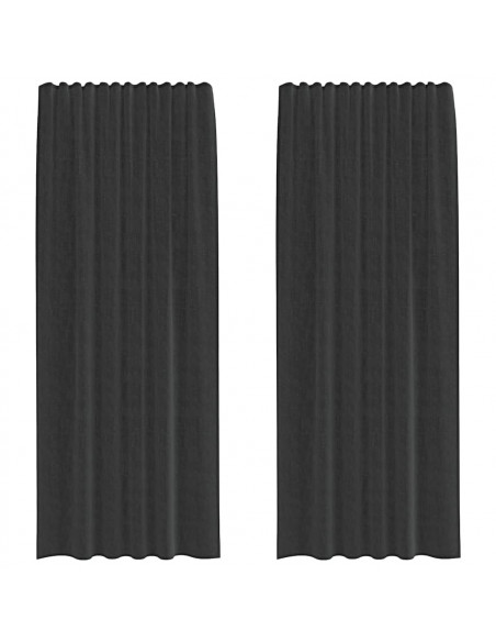 Tende in Voile con Linguetta 2 pz Nero