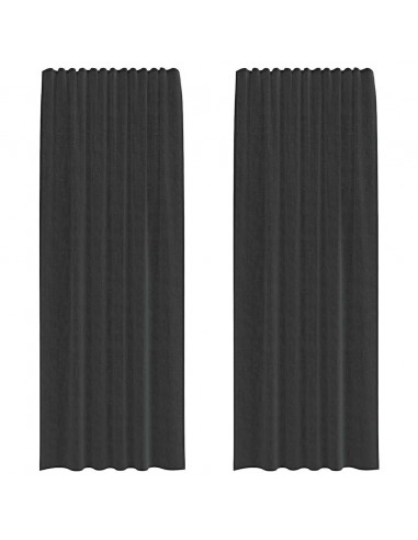 Tende in Voile con Linguetta 2 pz Nero