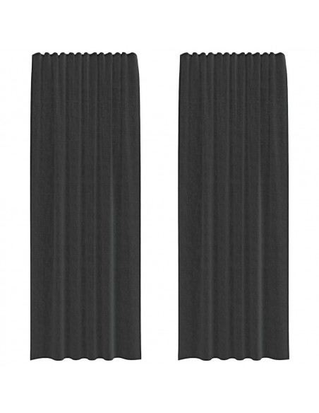 Tende in Voile con Linguetta 2 pz Nero