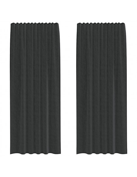Tende in Voile con Linguetta 2 pz Nero