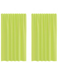 Tende in Voile con Linguetta 2 pz Verde Mela 2