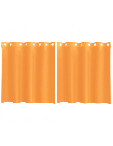 Tende in Voile con Occhielli 2 pz Arancio 140x140 cm