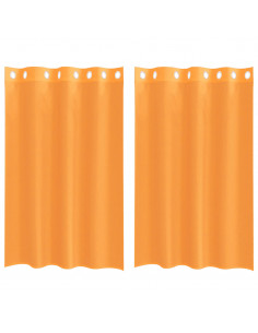 Tende in Voile con Occhielli 2 pz Arancio 140x175 cm 2