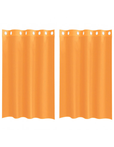 Tende in Voile con Occhielli 2 pz Arancio 140x175 cm