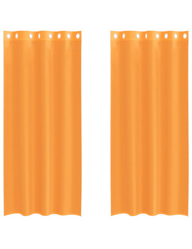 Tende in Voile con Occhielli 2 pz Arancio 140x225 cm