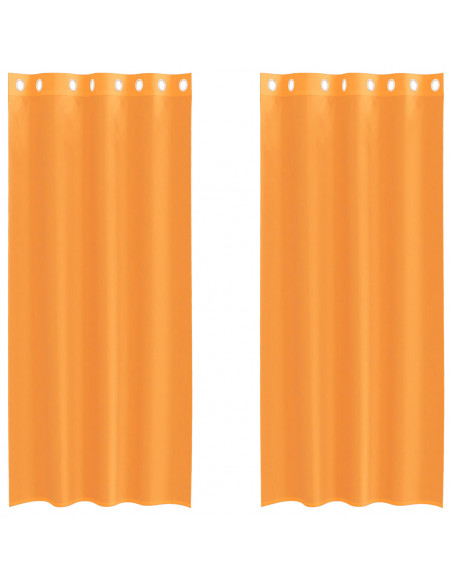 Tende in Voile con Occhielli 2 pz Arancio 140x245 cm