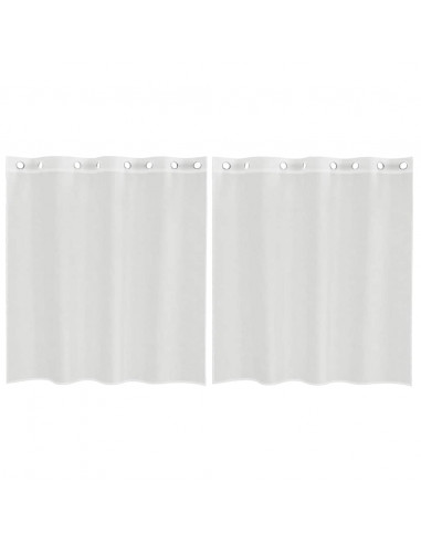 Tende in Voile con Occhielli 2 pz Bianco