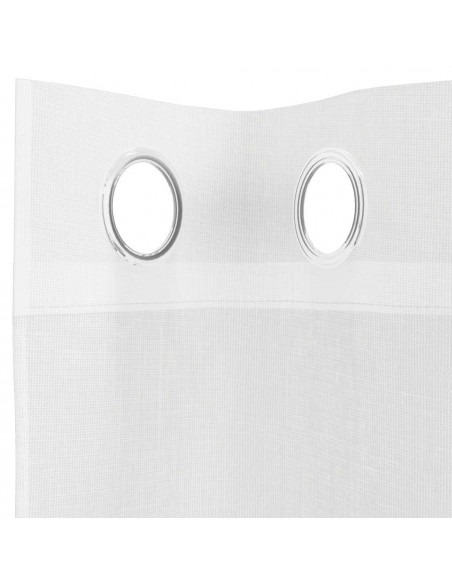 Tende in Voile con Occhielli 2 pz Bianco