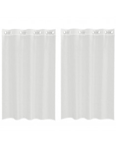 Tende in Voile con Occhielli 2 pz Bianco 2