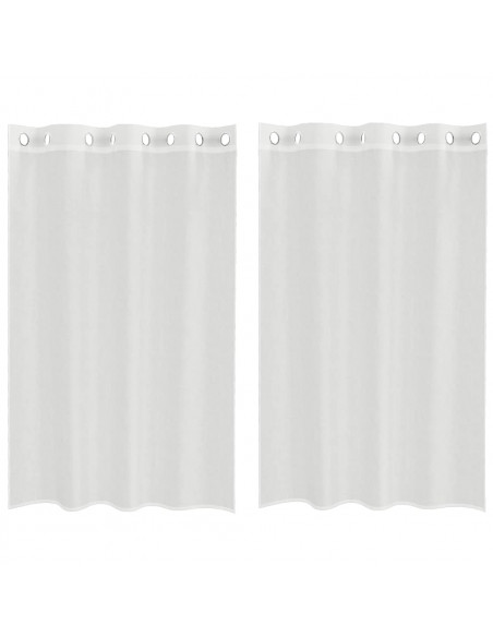 Tende in Voile con Occhielli 2 pz Bianco