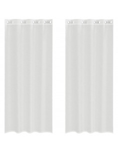Tende in Voile con Occhielli 2 pz Bianco 2