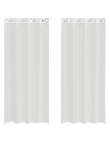 Tende in Voile con Occhielli 2 pz Bianco