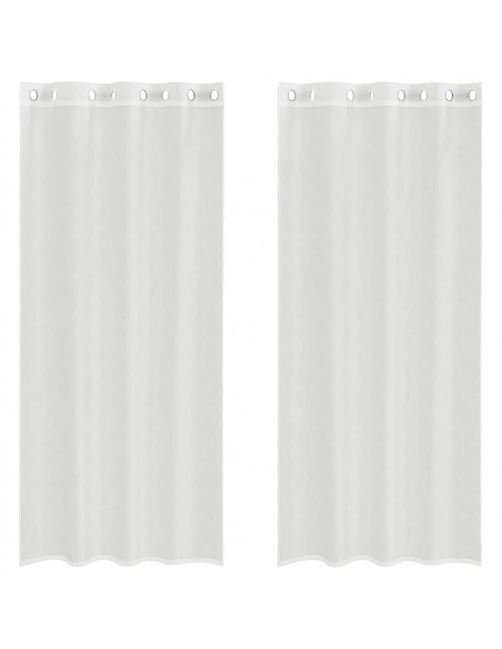 Tende in Voile con Occhielli 2 pz Bianco