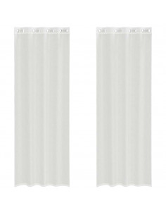 Tende in Voile con Occhielli 2 pz Bianco 2