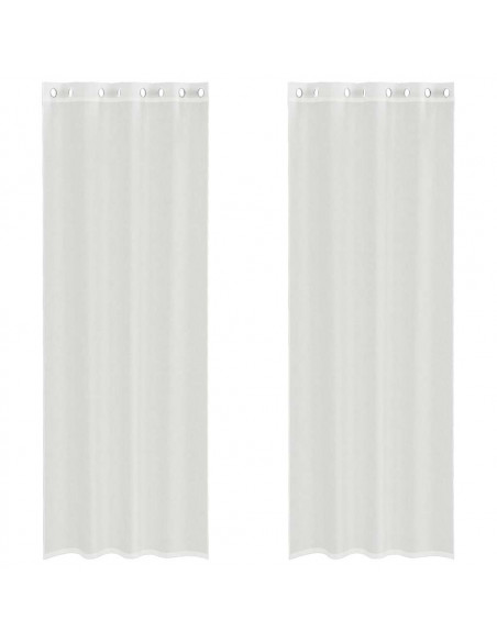 Tende in Voile con Occhielli 2 pz Bianco