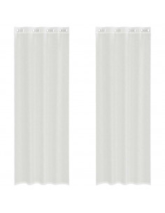 Tende in Voile con Occhielli 2 pz Bianco 2