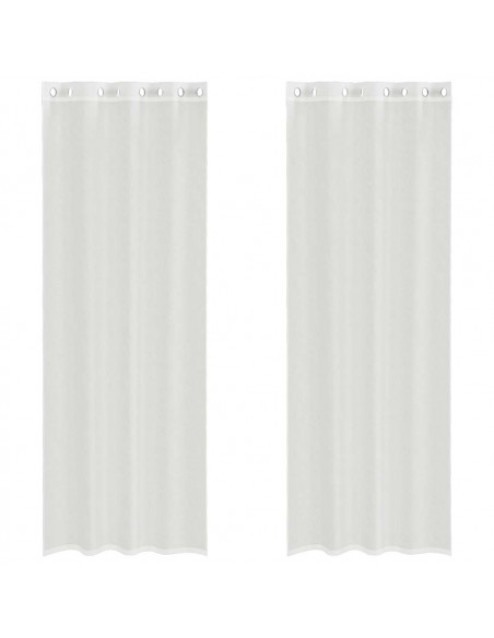 Tende in Voile con Occhielli 2 pz Bianco