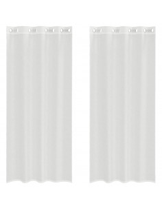 Tende in Voile con Occhielli 2 pz Bianco 2