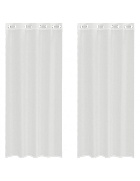 Tende in Voile con Occhielli 2 pz Bianco