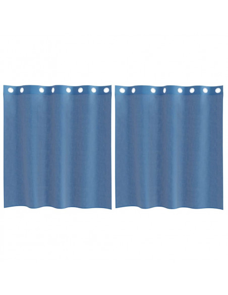 Tende in Voile con Occhielli 2 pz Blu Reale