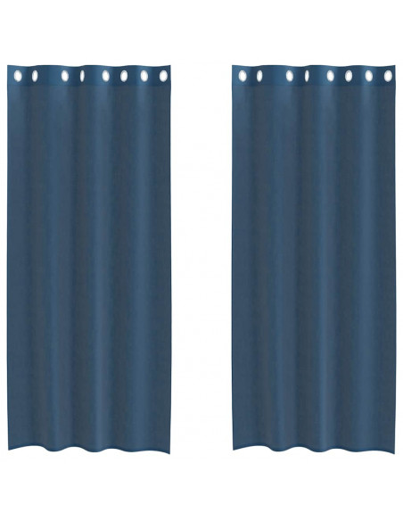 Tende in Voile con Occhielli 2 pz Blu Reale
