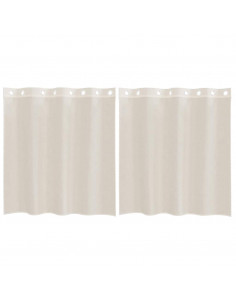 Tende in Voile con Occhielli 2 pz Crema 140x140 cm 2