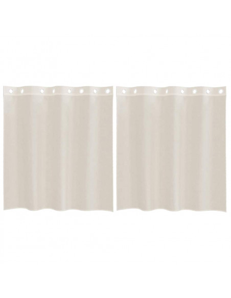 Tende in Voile con Occhielli 2 pz Crema 140x140 cm
