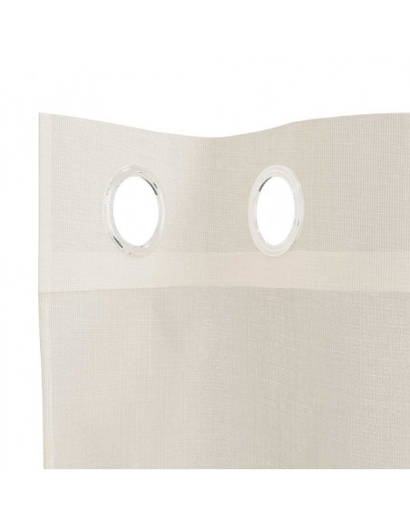 Tende in Voile con Occhielli 2 pz Crema 140x140 cm