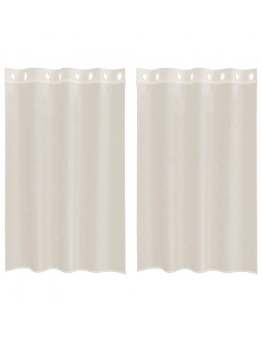 Tende in Voile con Occhielli 2 pz Crema 140x175 cm